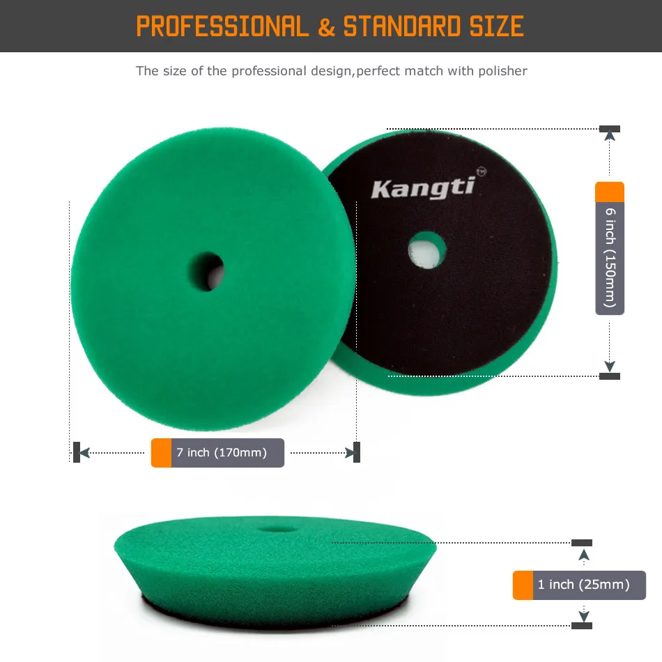 버핑 및 폴리싱 패드 자동차 폴리싱 키트, DA/RO 폴리셔 패드, 독일 폼 스폰지, 자동차 바디 폴리시, 3 인치, 5/6 인치