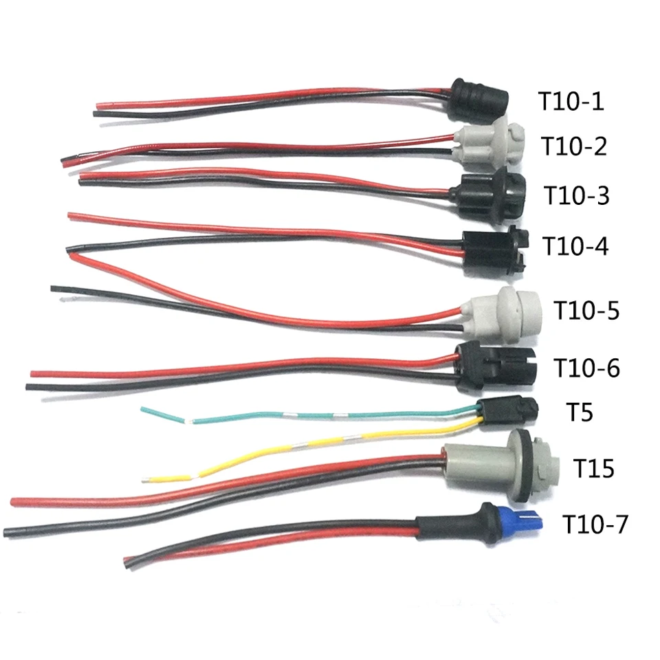 자동차 액세서리 전구 소켓 T5 T10 W5W 소켓, led 어댑터 커넥터 t15 홀더 라이트베이스 자동차 램프 연장 와이어 케이블 플러그, 1 개