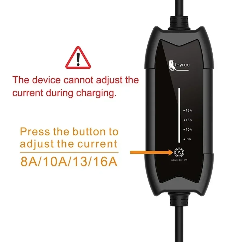 Feyree EV 휴대용 충전기 타입 2 GB T 플러그 커넥터, 16A 1 상 3.5KW 타입 1, 전기 자동차용 월박스 충전 스테이션, 5m