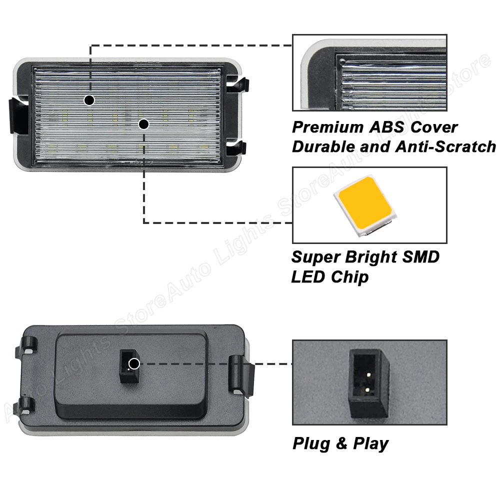좌석 레온 번호판 라이트, 이비자 6L 알테아 아로사 코르도바 MK2 톨레도 5P 번호판 램프, 2 개 번호판 라이트