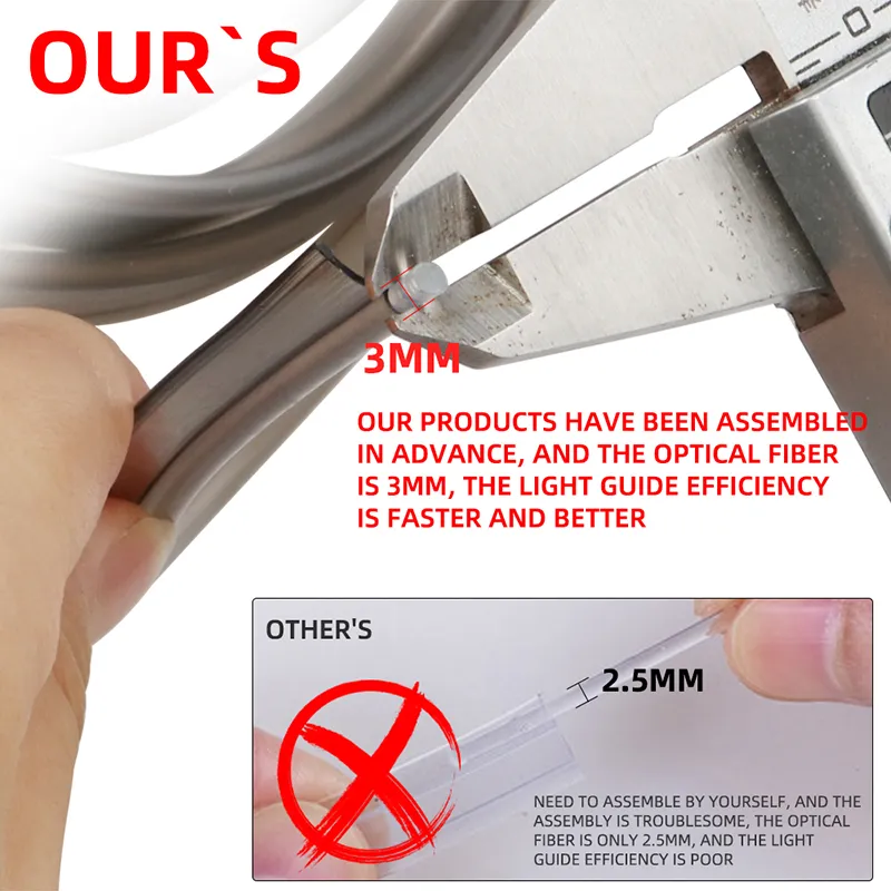 3M/5M/6M/8M 광섬유 네온 와이어 확장 스트립, 보이지 않는 조명 가이드 액세서리, 자동차 인테리어 주변 조명 장비