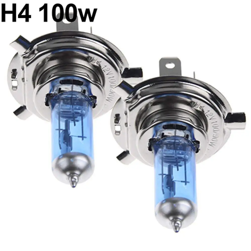 크세논 가스 할로겐 헤드라이트 백색 램프, H1, H4, H7, 55W, 100W, 12V, 5000K 전구, 2 개