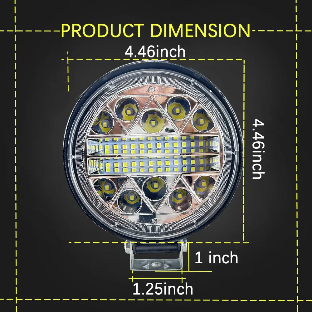 NORGOS 트랙터 트럭 픽업 작업등, 지프 카마즈 스카니아 볼보용, 슈퍼 브라이트 바라 4x4 오프로드 LED 바, 4 인치, 12V, 24V