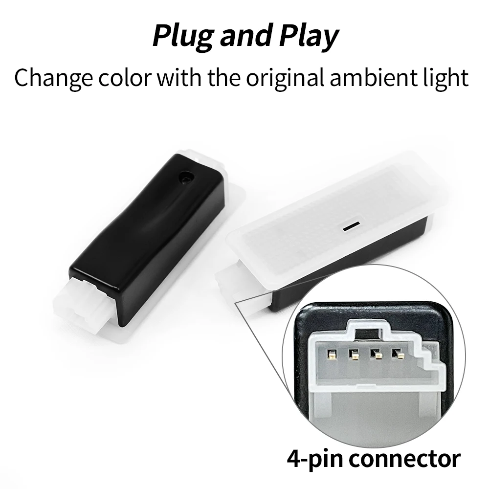 자동차 인테리어 LED 발판 주변 조명 분위기 램프, BMW F30, F32, F34, 3, 4 시리즈, 오렌지, 화이트, 오렌지, 아이스 컬러, 2 개