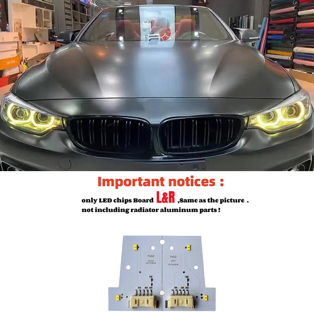 2018 2020 LED 헤드라이트 옐로우 엔젤 아이즈 DRL 칩 모듈, BMW F80 M3 LCI F32 F82 M4 F33 F83 F36 일광 옐로우 63117493227