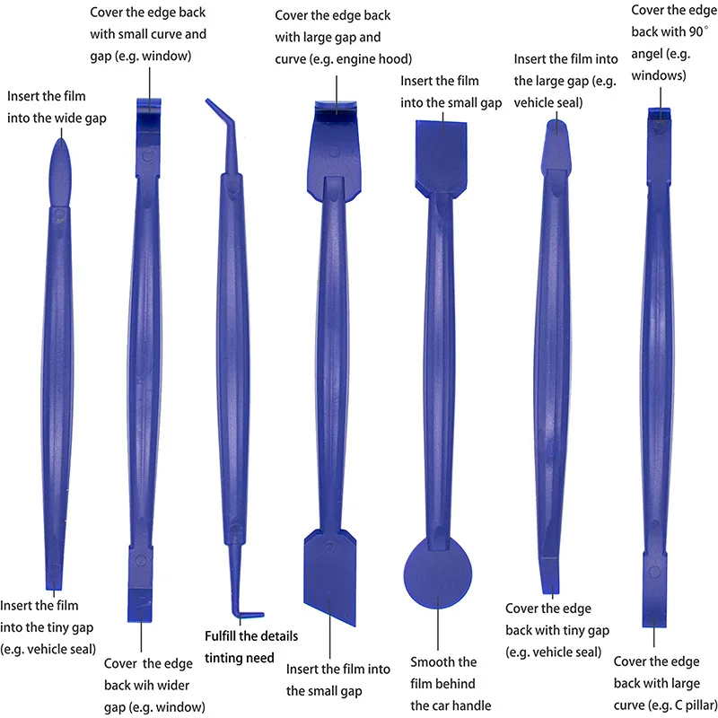 자동차 비닐 랩 필름 스퀴지 스크레이퍼 도구, 탄소 섬유 데칼 필름 설치 가장자리 트리머 스퀴지 키트, 자동차 액세서리, 8 개
