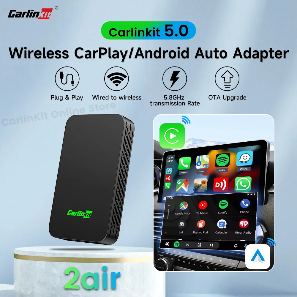 CarlinKit 무선 안드로이드 자동 어댑터, 2 에어 카플레이, 토요타, 마즈다, 포드, 폭스바겐, 푸조, 스코다, 기아, 하발 title=CarlinKit 무선 안드로이드 자동 어댑터, 2 에어 카플레이, 토요타, 마즈다, 포드, 폭스바겐, 푸조, 스코다, 기아, 하발 