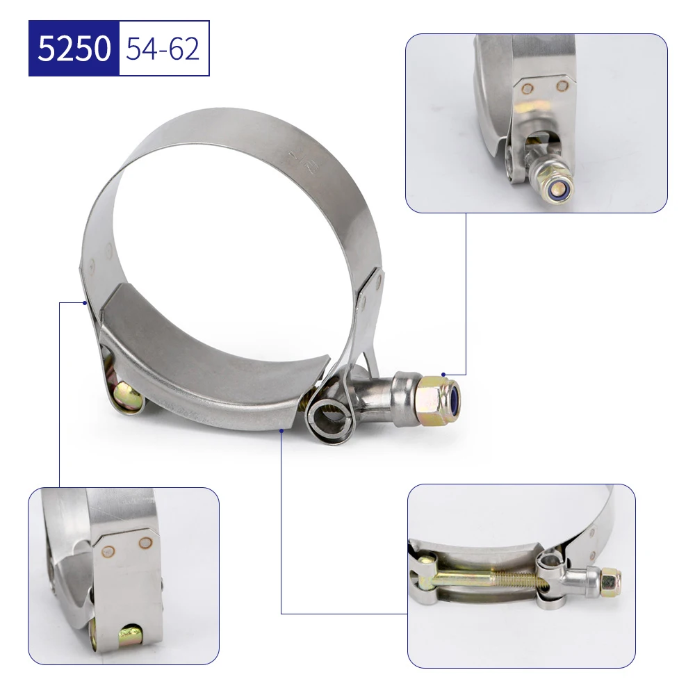 T 볼트 배기 클램프 흡기 터보 배기 인터쿨러 실리콘 커플러 스틸 호스 클램프, 2/2.25, 2.5, 2.75, 3.0, 3.25, 3.5, 4.0 인치