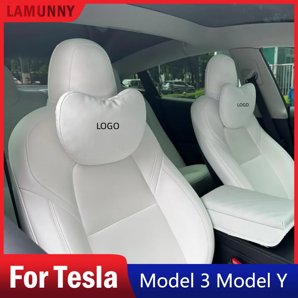 테슬라 좌석 머리 받침 베개, 목 베개, 테슬라 모델 Y/3 에 맞춰 독특하게 디자인된 지지대 쿠션, 천연 가죽, 2 개 title=테슬라 좌석 머리 받침 베개, 목 베개, 테슬라 모델 Y/3 에 맞춰 독특하게 디자인된 지지대 쿠션, 천연 가죽, 2 개