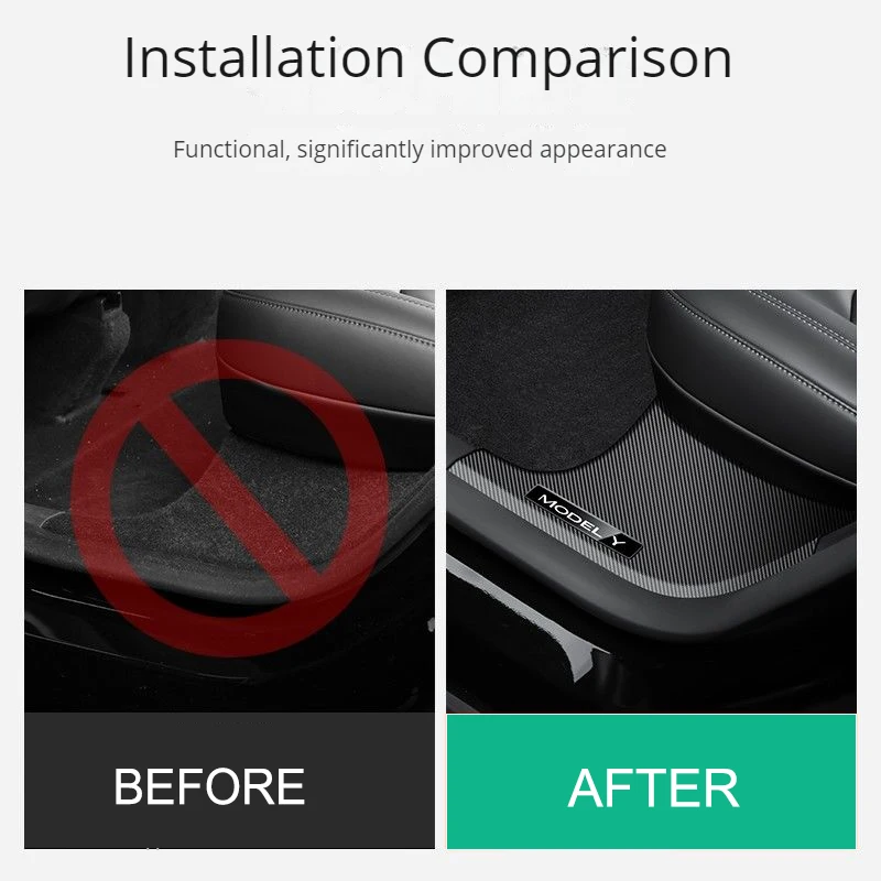 테슬라 모델 Y 2021-2024 RWD AWD 자동차 환영 페달에 대한 새로운 도어 씰 가드 스커프 탄소 섬유 커버 인테리어 장식 보호