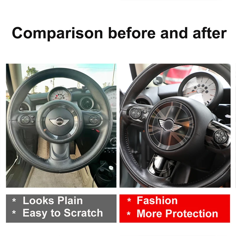 미니 컨트리맨 핸들 패널 단추 커버 스타일링 스티커, 자동차 액세서리, 미니 쿠퍼 R55 R56 R57 R58 R59 R60