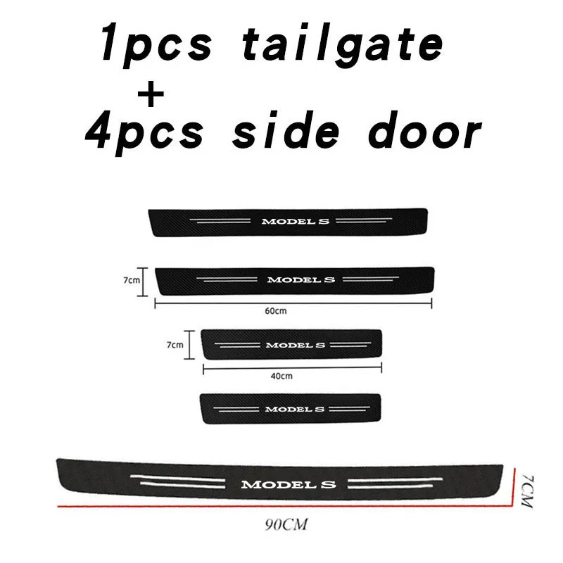 탄소 섬유 자동차 트렁크 범퍼 보호 스티커, 테슬라 스티커, 모델 S, 모델 Y, X, 3 S, P100D, P85D, 200 로고, 자동차 액세서리