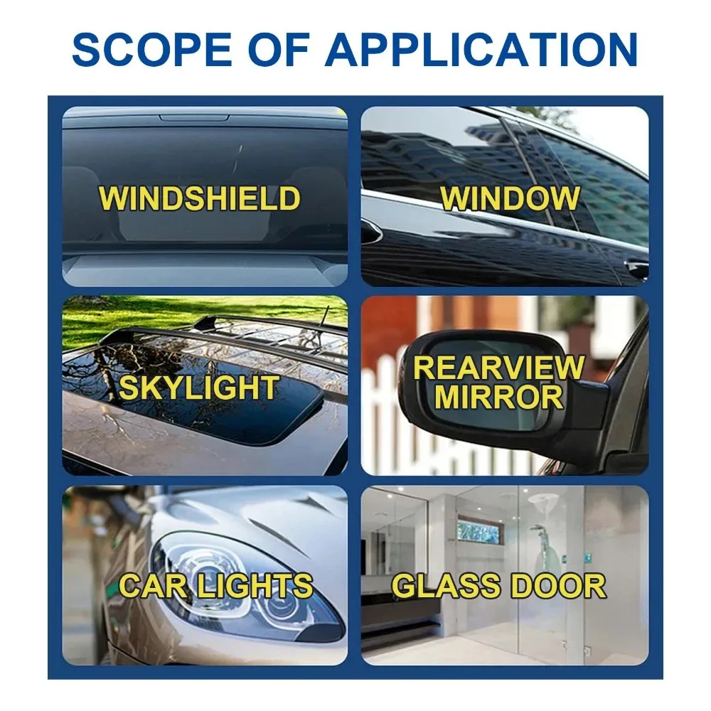 자동차 유리 오일 필름 빠른 클리너, 광택 자동 유리 코팅제, 방수 비전, 눈부심 방지, 물 얼룩 제거 페이스트