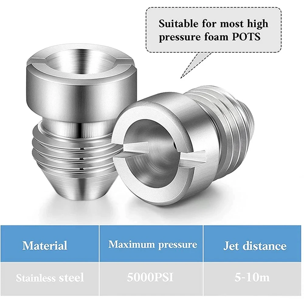 ROUE 범용 스레드 스노우 폼 오리피스 노즐 팁 및 폼 메이커, 스테인레스 스틸 랜스 건, 1.0mm, 1.1mm