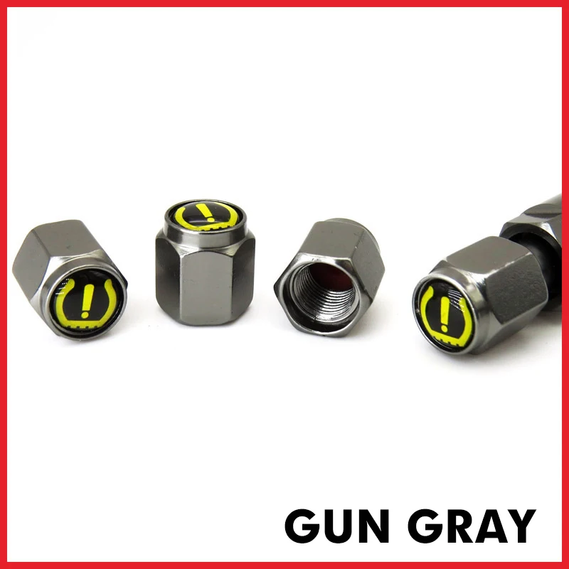 TPMS 타이어 밸브 캡 팽창식 마우스, 누수 방지 자동차 휠 액세서리, 블랙 알루미늄 건 컬러, 5 개