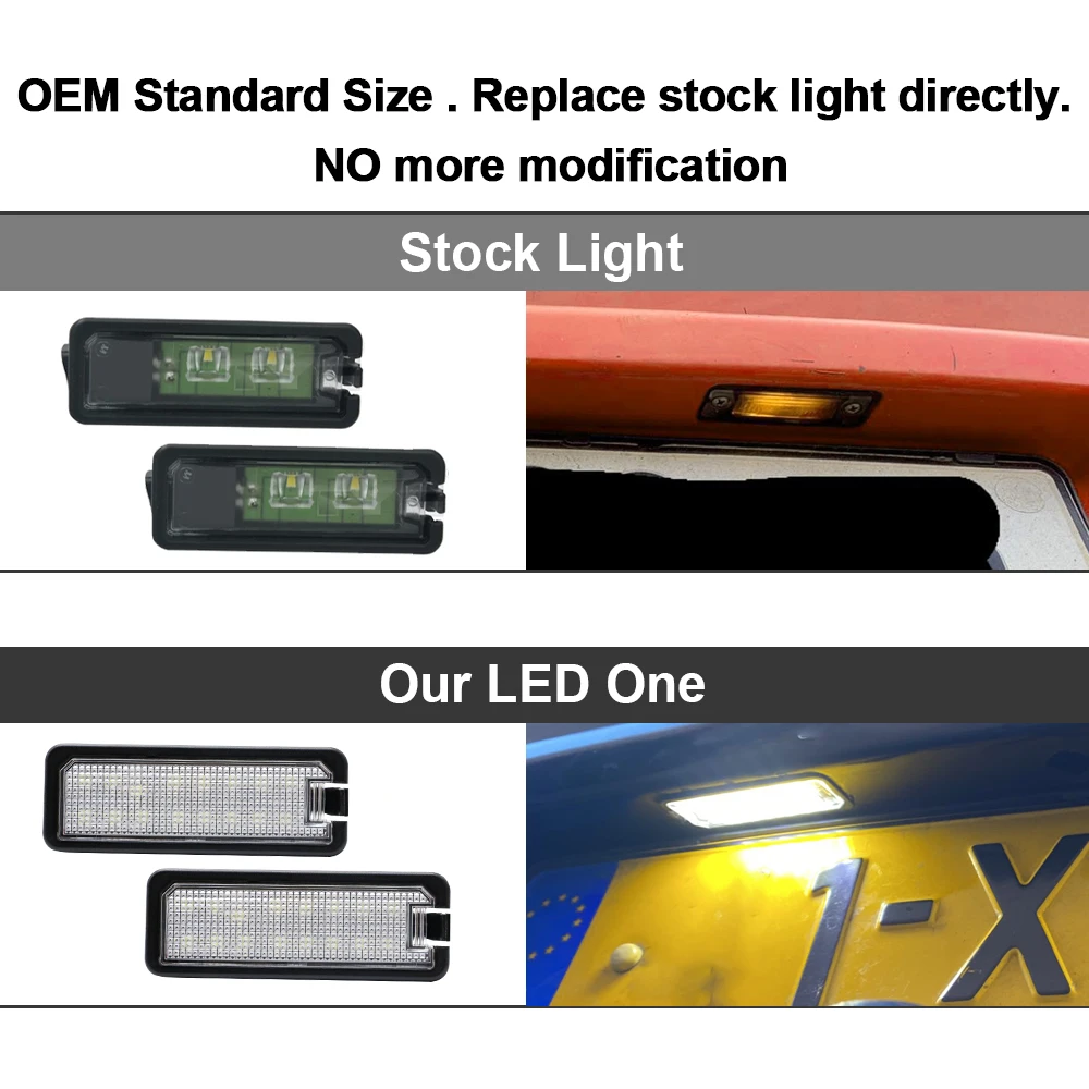 시트 레온용 LED 번호판 라이트, VW 골프 MK4 MK5 6 MK6 파사트 B6 용 번호판 램프