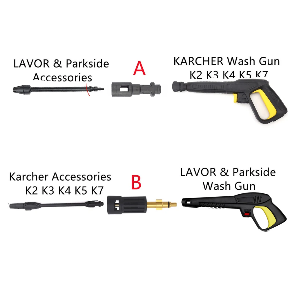 카처 K 시리즈용 어댑터, Lavor & Parkside 워시 건과 청소 액세서리 변환기