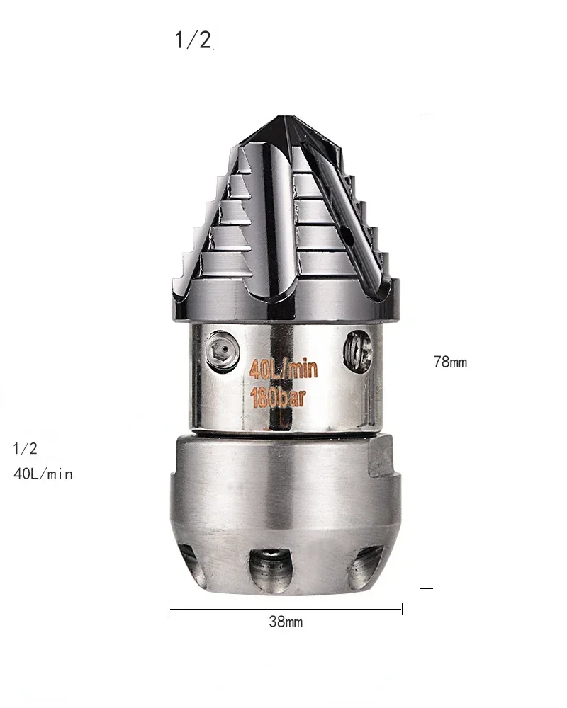 대형 유량 고압 청소 기계, 도시 파이프 하수도 준설 깍지 쥐 헤드, 1/2 스테인레스 스틸 물 쥐, 신제품