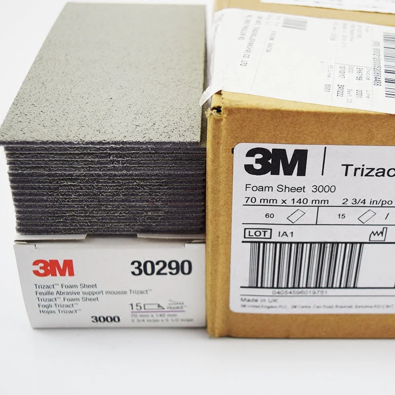 3M 30289 trizact 연마 폼 시트 70mm 140MM Hookit P3000 /5000 그릿 폼 디스크 스폰지 사포 연마 도구 연삭