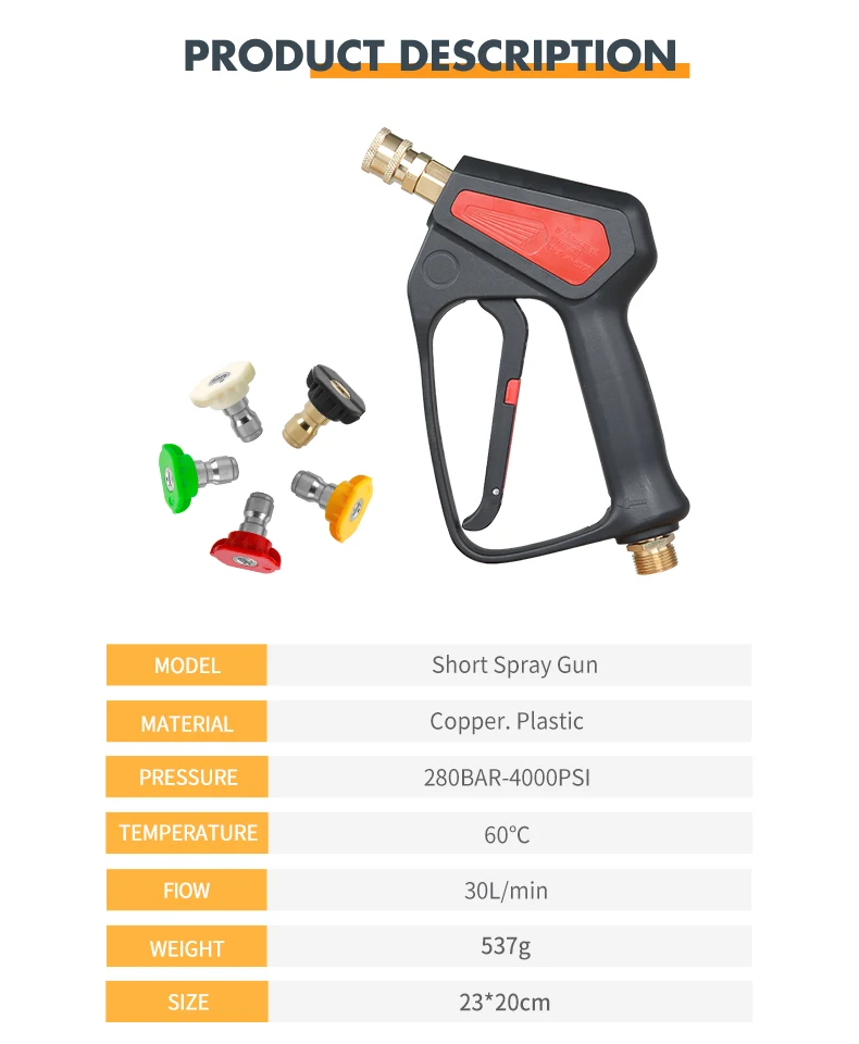 회전 흡입구 4000 PSI 고압 스프레이건, 퀵 어댑터 포함, Karcher Nilfisk Bosch 세차용 컬러 깍지 키트 연결