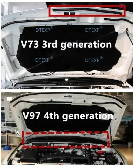 후드 고무 씰, 파제로 V90 2007-2023 5902A016 보닛 웨더스트립, 몬테로 V80 바디 클립, 쇼군 No V7 용, 1 개 또는 6 개