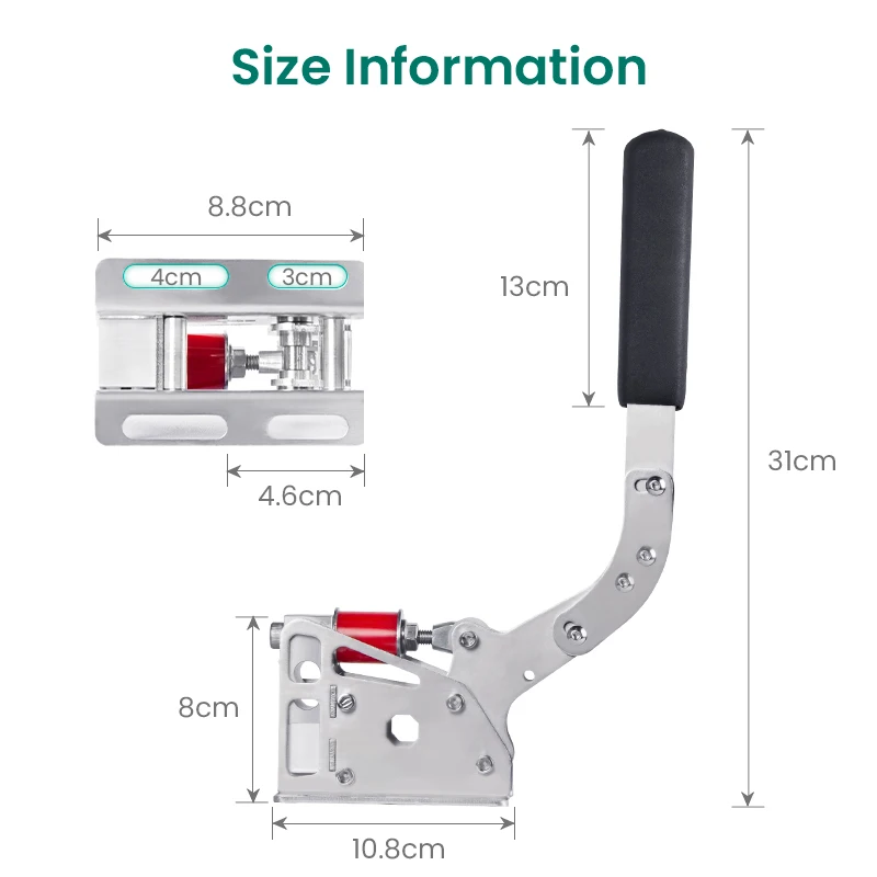 SIMSONN PC Simracing용 USB 핸드 브레이크 로드 셀, Logitech G29, G27, G25, T300, T500 RS와 호환 가능, 운전 시뮬레이터용, 200kg