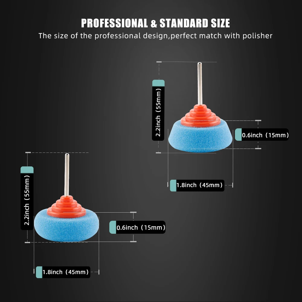 (대량 판매) SPTA 미니 연마 스폰지 버핑 라운드 패드 자동차 허브에 대 한 철강 림 Burnishing 팩 자동차 거품 자세히