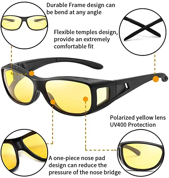 자동차 야간 투시경 선글라스 안전 운전 고글 야간 운전 안경 남여 태양 안경 UV 보호 운전 선글라스