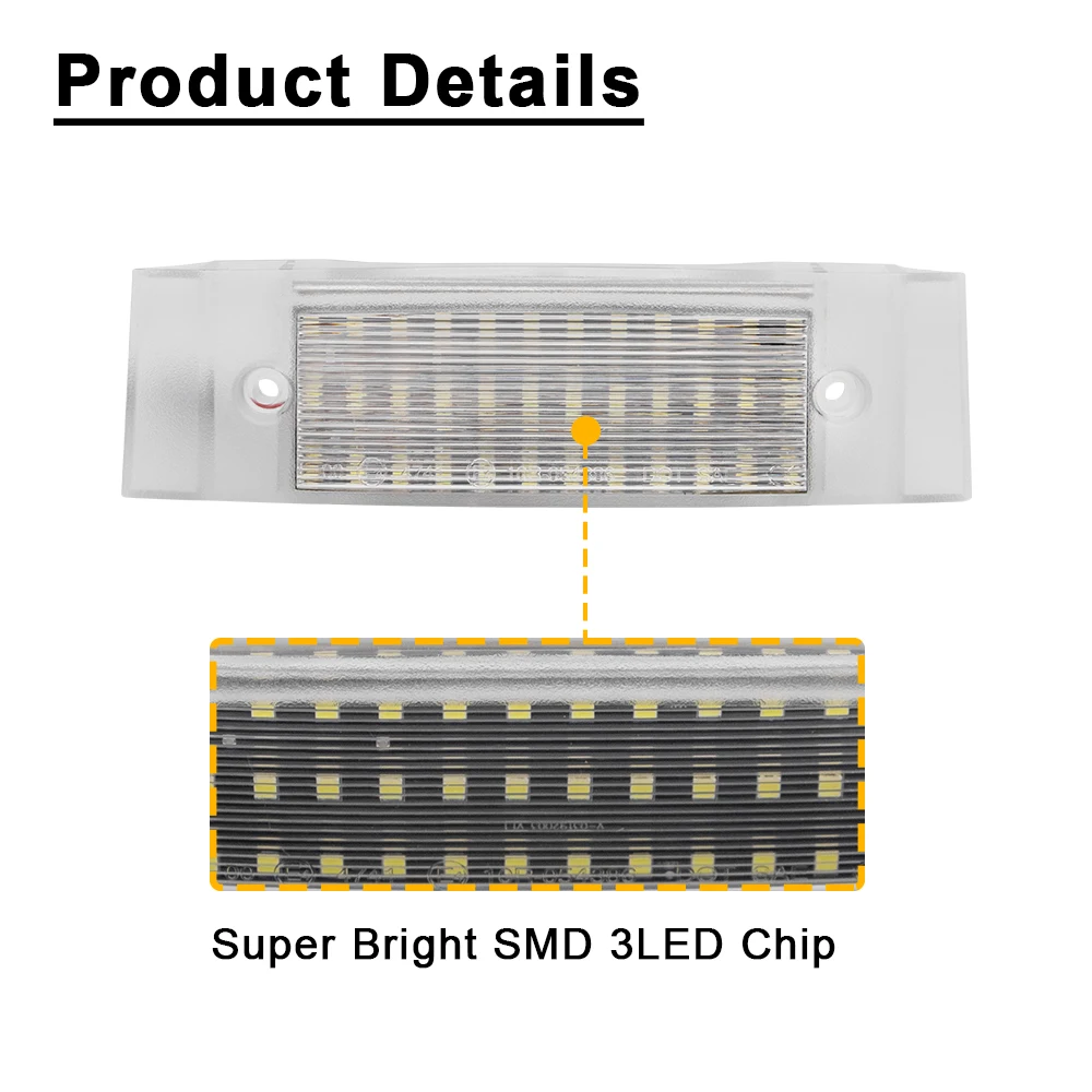 LED 라이센스 번호판 조명, Opel Vauxhall Vivaro A B Renault Trafic II Nissan Primastar NV300 Fiat Talento용, 1 개