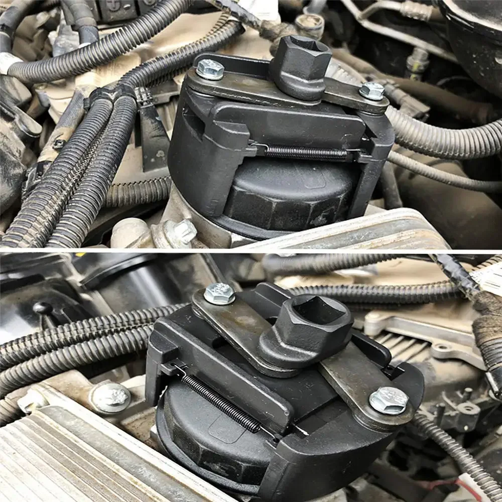 범용 오일 필터 렌치 조정 가능 2.36-4.13 인치 제거 도구 미끄럼 방지 톱니 모양의 조가있는 1/2 인치 드라이브 제거 풀러, 드라이브 제거 풀러