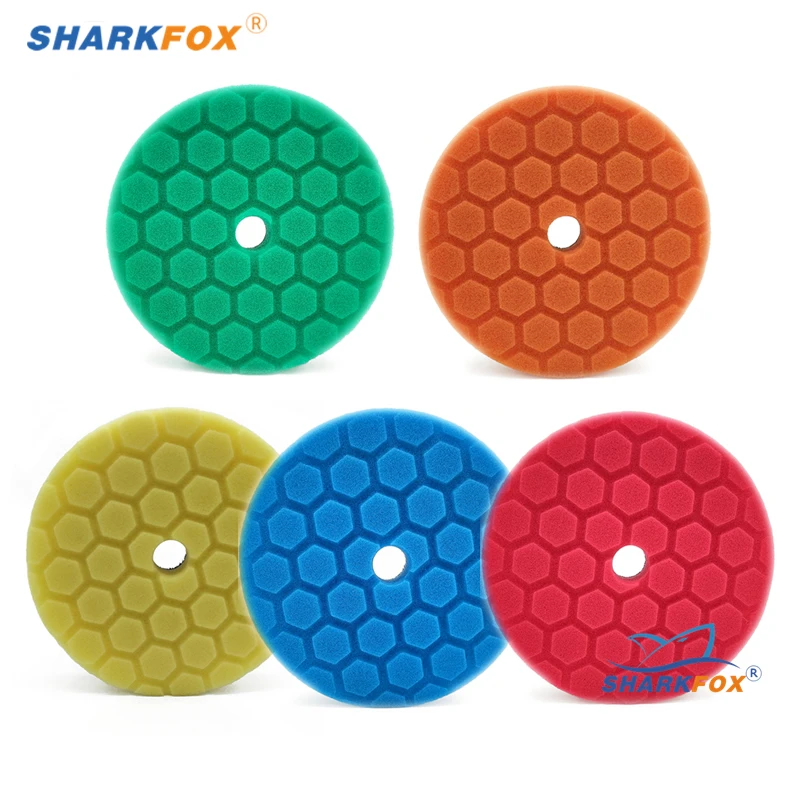 Sharkfox 육각 로직 스폰지 버핑 폴리싱 패드, DA, RO, GA 자동차 버퍼 폴리셔용, 5 인치 (125mm), 6 인치 (150mm) title=Sharkfox 육각 로직 스폰지 버핑 폴리싱 패드, DA, RO, GA 자동차 버퍼 폴리셔용, 5 인치 (125mm), 6 인치 (150mm) 