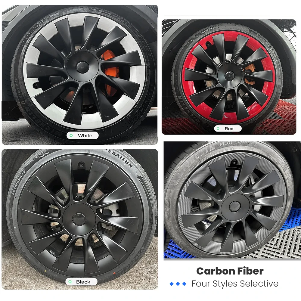 테슬라 모델 Y 2021-2023 인덕션 허브 캡 림 패치, 21 인치 Uberturbine 휠 커버 프로텍터, ABS 림 보호대, 20 인치