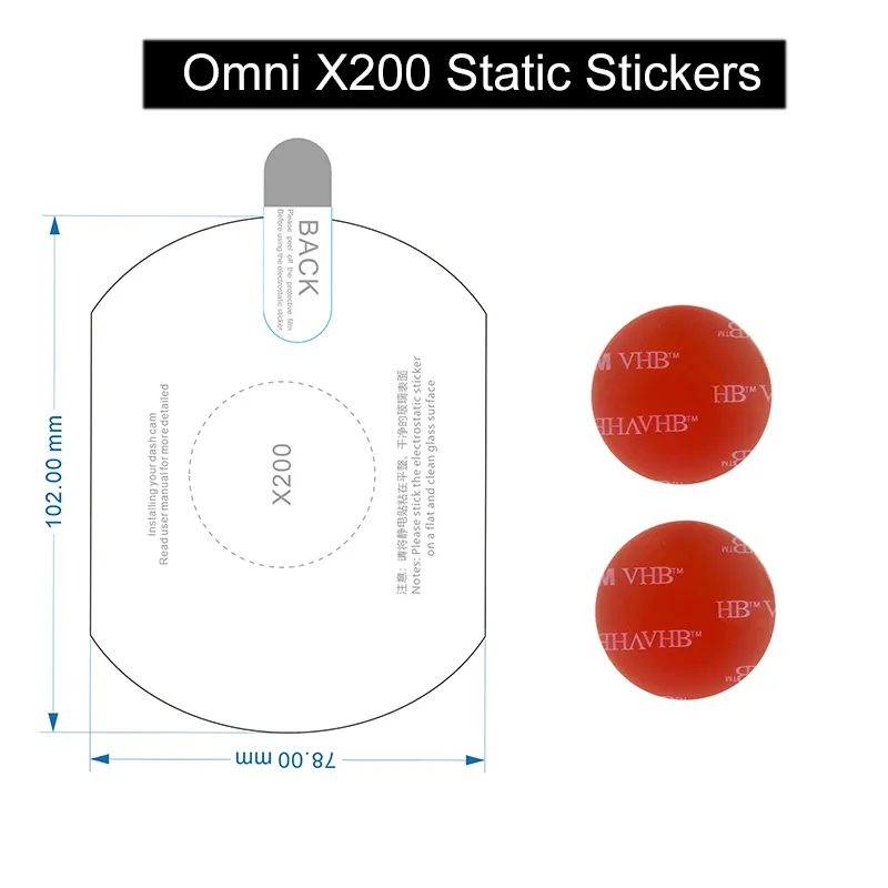 70mai Omni X200 대시 캠 스마트 필름 및 정적 스티커, 자동차 DVR 필름 홀더, 70mai X200 마운트 title=70mai Omni X200 대시 캠 스마트 필름 및 정적 스티커, 자동차 DVR 필름 홀더, 70mai X200 마운트 