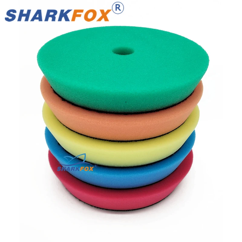 Sharkfox 자동차 폴리셔 디스크 버퍼 폼 광택제 패드, 버핑 폴리싱 스폰지 패드 키트, 3 인치 (80mm), 5 인치 (125mm), 6 인치 (150mm)