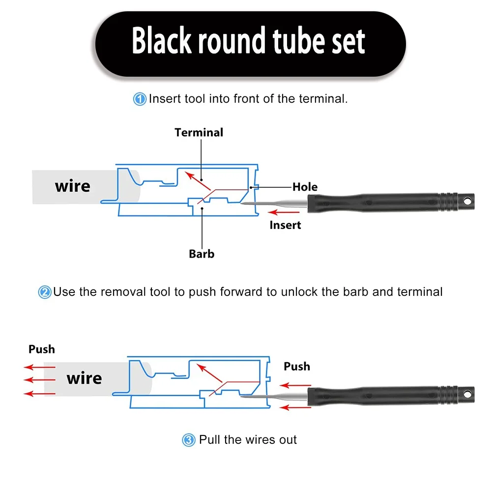 박스 터미널 분해 도구, 와이어 압착 커넥터 핀 추출기 키트, 키 와이어 플러그 수리 도구, 자동차 분해 키트, 30 개