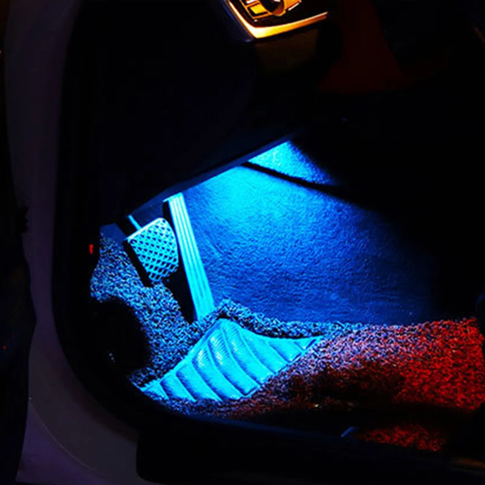 자동차 인테리어 LED 발판 주변 조명 분위기 램프, BMW F30, F32, F34, 3, 4 시리즈, 오렌지, 화이트, 오렌지, 아이스 컬러, 2 개