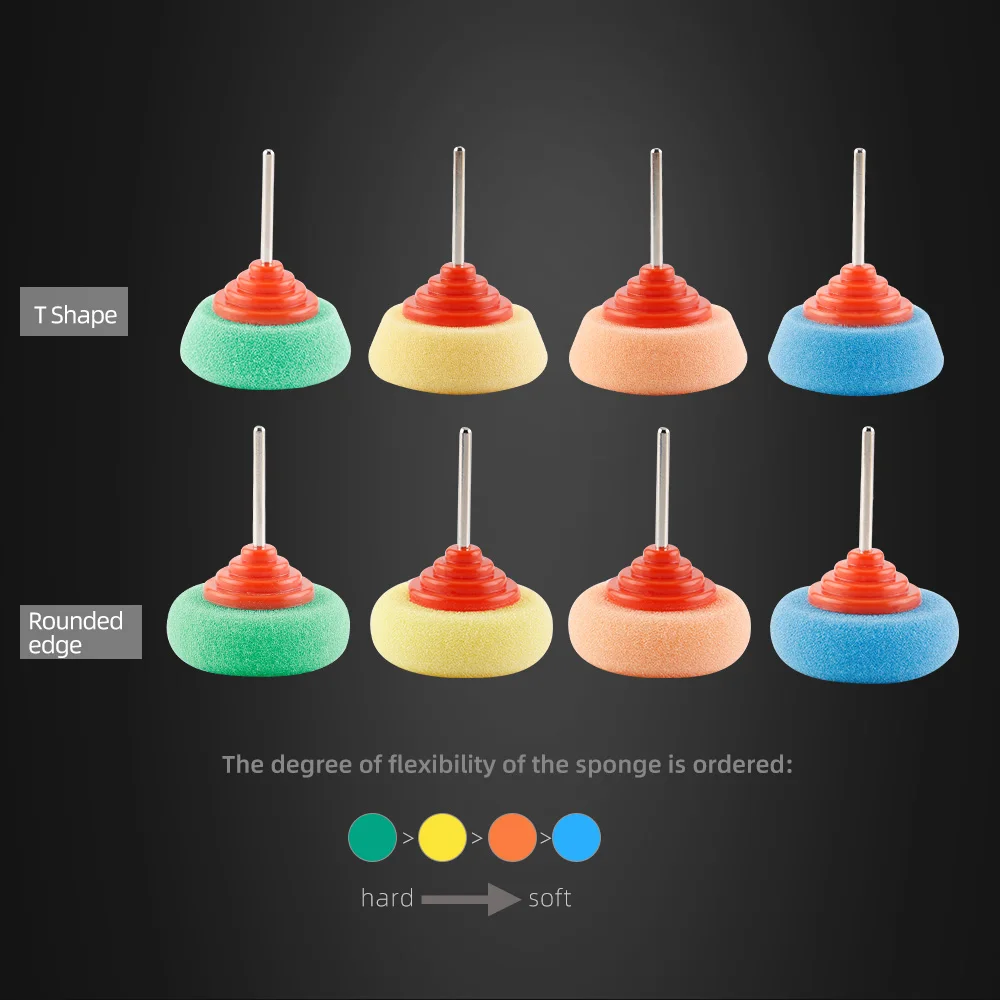 (대량 판매) SPTA 미니 연마 스폰지 버핑 라운드 패드 자동차 허브에 대 한 철강 림 Burnishing 팩 자동차 거품 자세히