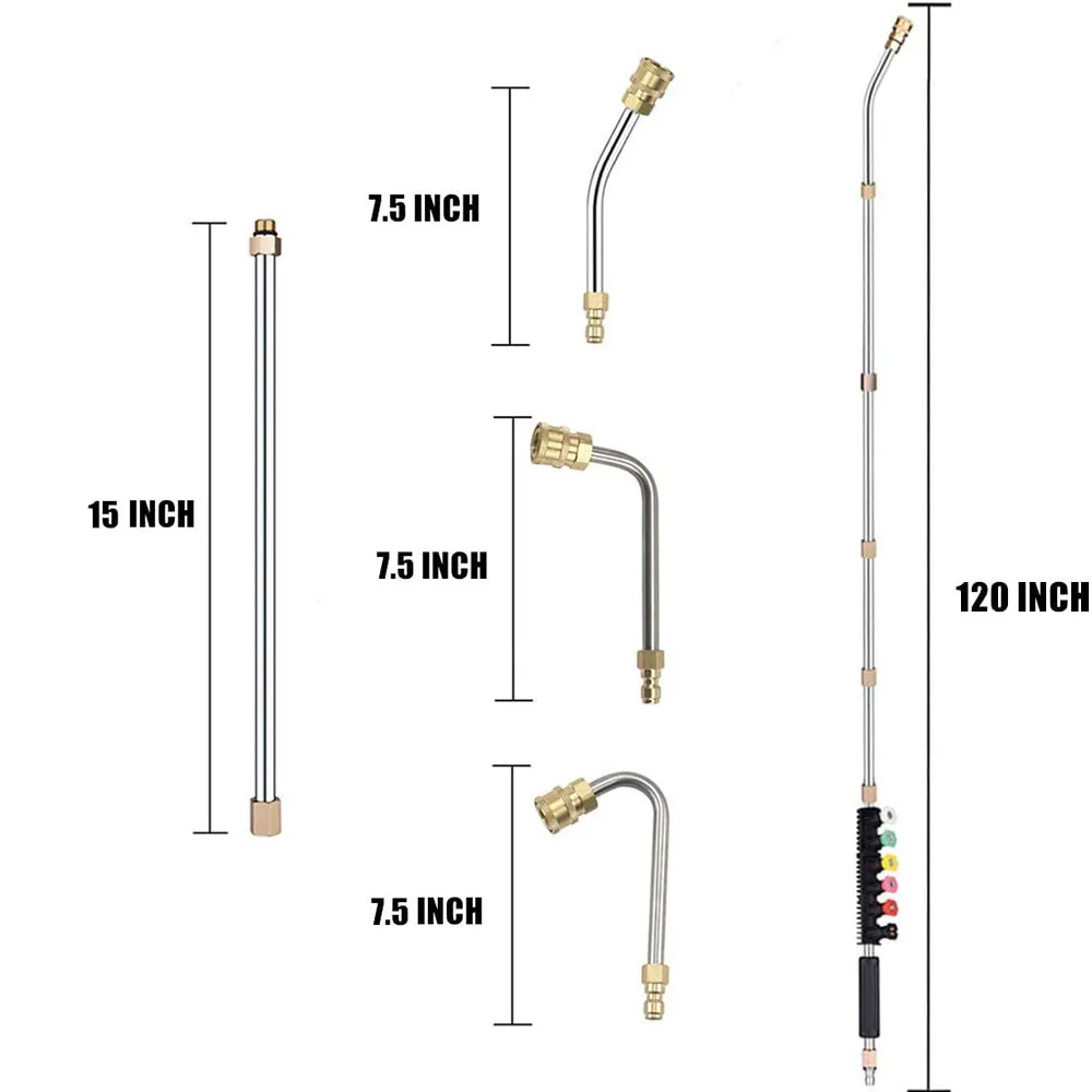 120 압력 와셔 익스텐션 완드 랜스 스프레이 깍지 팁, Karcher M22-14 Sun Joe Anlu 자동차 클리너, 1/4 인치 퀵 커넥터