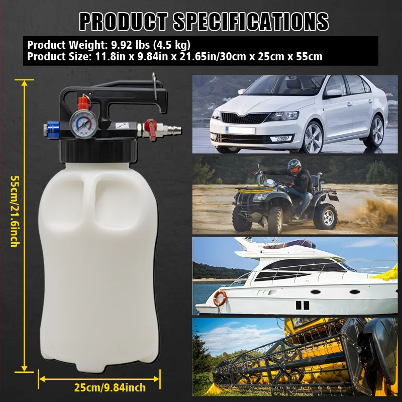 공압 변속기 오일 리필 도구, 오일 리필 충전 ATF 어댑터, 디스펜서 펌프 키트, 유체 추출기 어댑터, 10L, 6L, 15 개