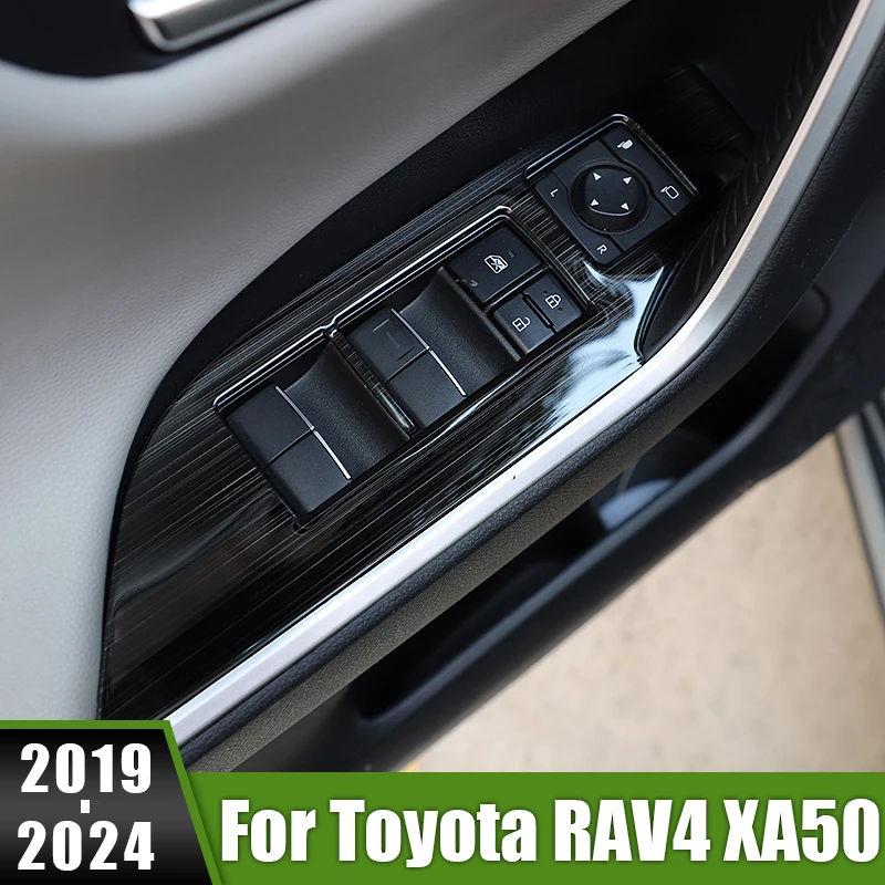 도요타 RAV4 XA50 2019 2020 2021 2022 2023 2024 등급 4 하이브리드 스테인레스 스틸 자동차 창 유리 리프트 스위치, 버튼 트림 커버 title=도요타 RAV4 XA50 2019 2020 2021 2022 2023 2024 등급 4 하이브리드 스테인레스 스틸 자동차 창 유리 리프트 스위치, 버튼 트림 커버 