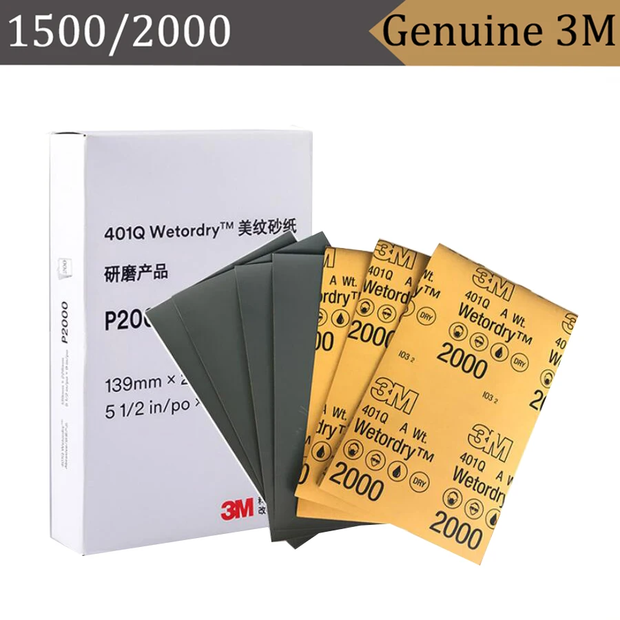 3M 고급 사포 1000/1200/1500/2000 메쉬 그릿 물 사포, 자동차 페인트 연마용, 미용 물 연마제, 정품