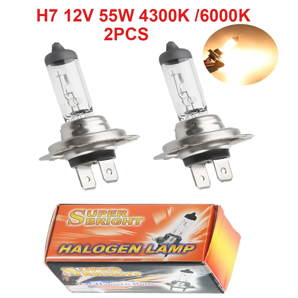 백색 자동차 헤드라이트 할로겐 램프, 자동차 광원 전구, 주차 안개등, H7 LED 전구, H7, 12V, 55W, 6000K, 2 개 title=백색 자동차 헤드라이트 할로겐 램프, 자동차 광원 전구, 주차 안개등, H7 LED 전구, H7, 12V, 55W, 6000K, 2 개 