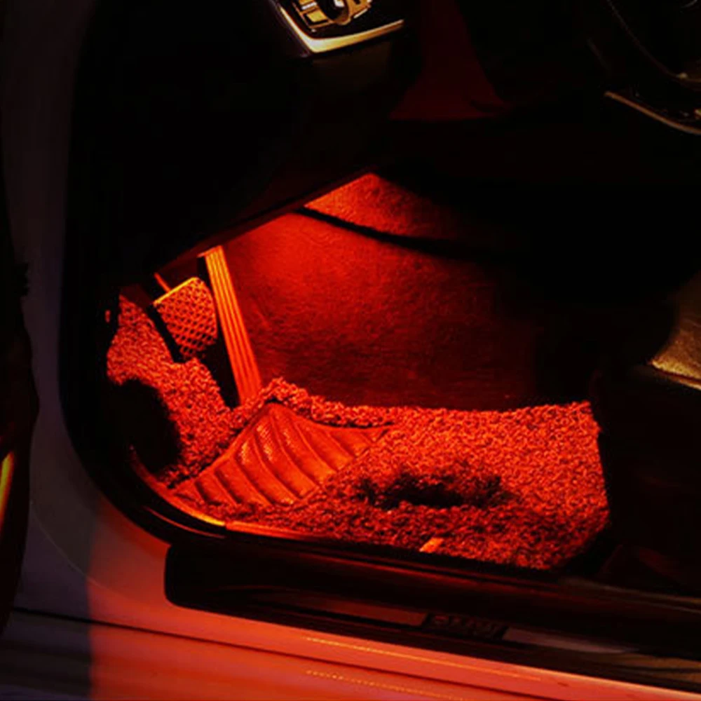 자동차 인테리어 LED 발판 주변 조명 분위기 램프, BMW F30, F32, F34, 3, 4 시리즈, 오렌지, 화이트, 오렌지, 아이스 컬러, 2 개