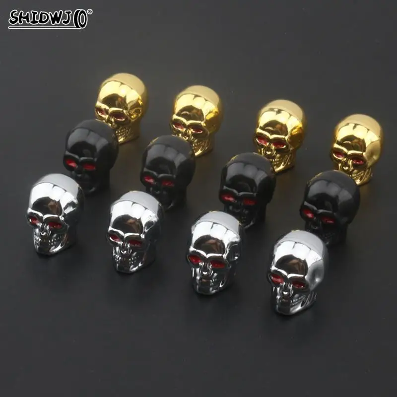 해골 모양 자동차 밸브 캡, 휠 밸브 캡, 자동 타이어 공기 밸브 스템 캡, 더스트 커버, 자전거, 차량용 스타일링 휠, 4 개