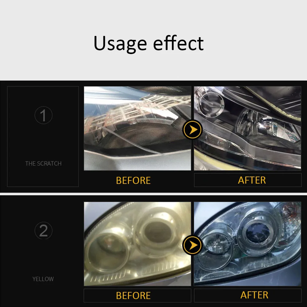 자동차 헤드라이트 복원 키트, 화학 브라이트너, 헤드라이트 광택기 복원기, 폴리싱 페이스트 세트, 자동차 헤드램프 왁스 샌딩