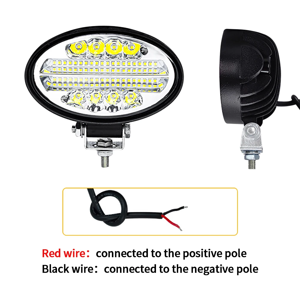 자동 LED 작업 조명, 48 LED 오프로드 조명, 수정된 스포트라이트 헤드라이트, 농업 차량 보조 조명, 12-36v