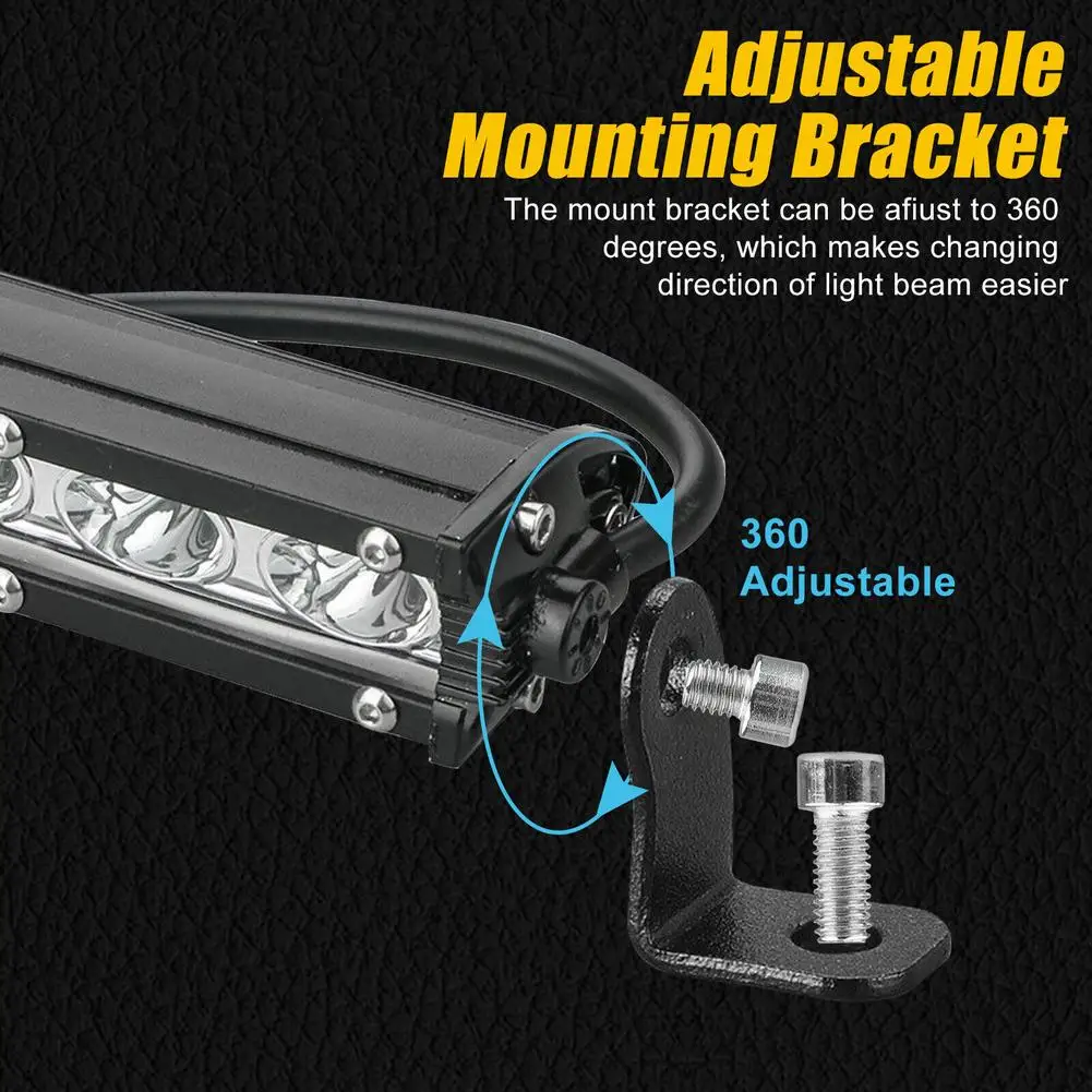 LED 작업 조명 바 램프 스포트라이트, 오프로드 차량 4WD 자동차 트럭용 운전 안개등, 7 인치, 18W, 3600lm, 6000k