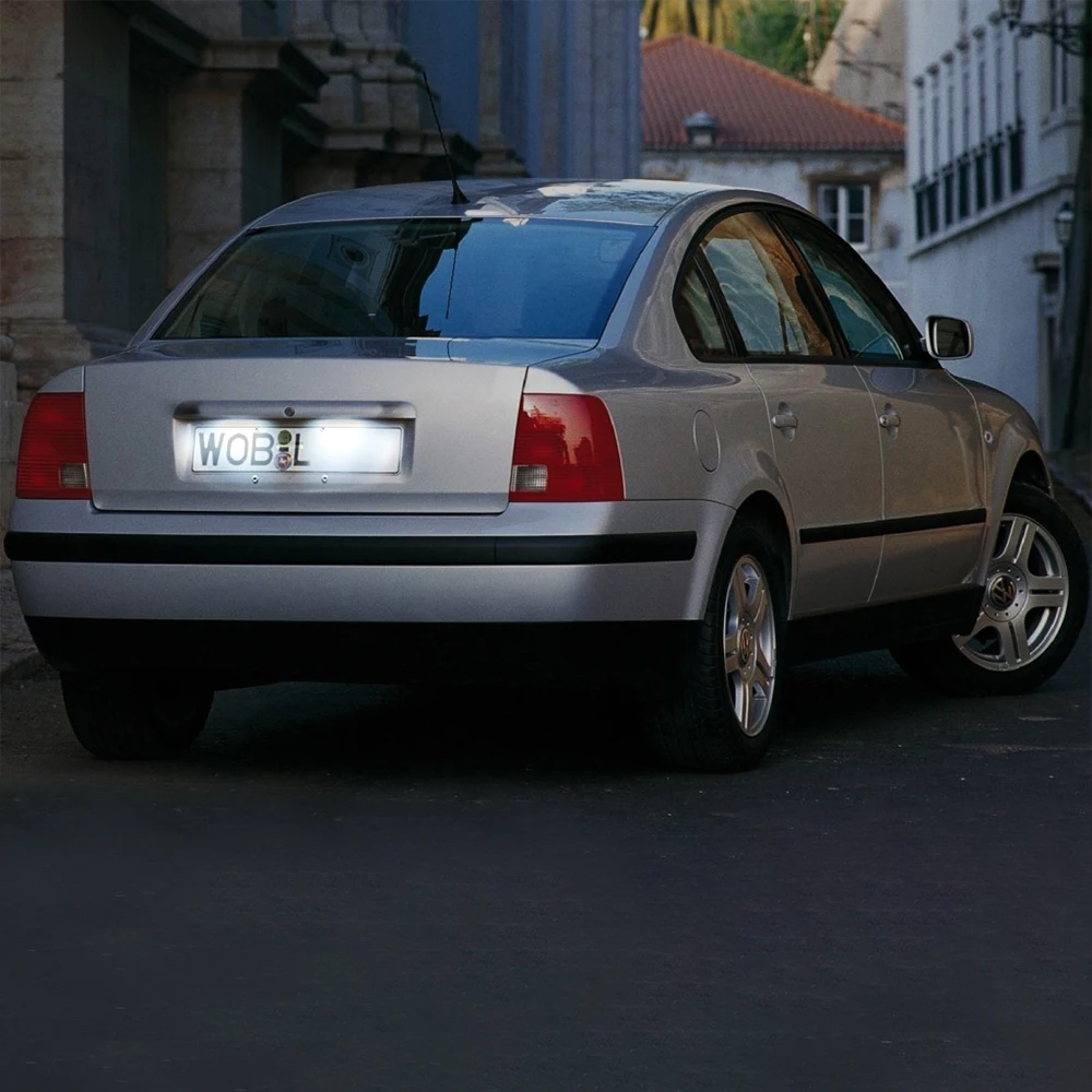 번호판 LED 램프, VW 파사트 B5 프리 페이스리프트 1997-2000 내장 캔버스, 오류 없음, 12V 흰색 번호판 조명, 2 개