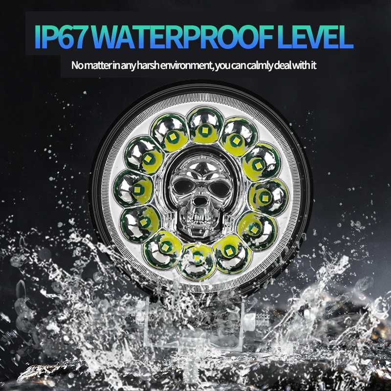 4 인치 66W 오프로드 LED 조명, 자동차 스팟 오프로드 4x4 트럭 SUV 보트 ATV 지프 트랙터 헤드 라이트 12V 24V 운전 조명