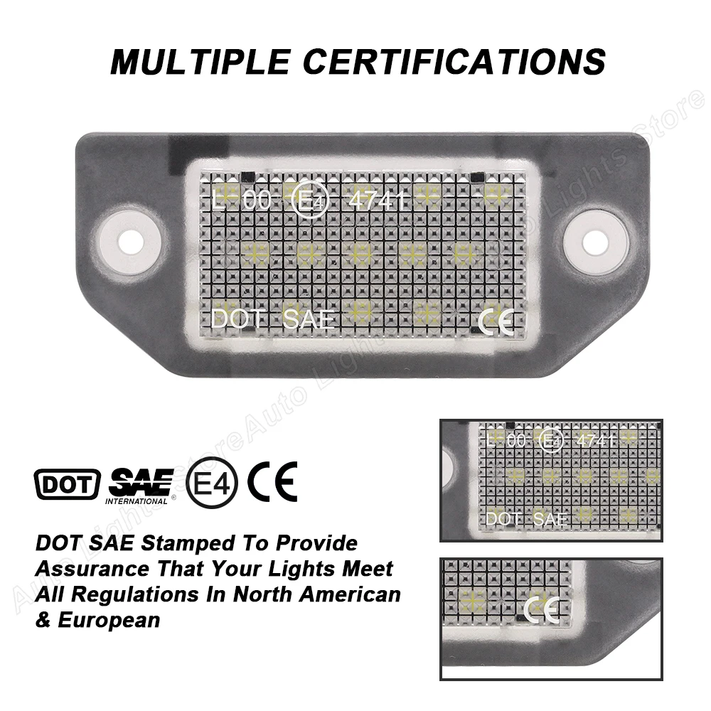 번호판 LED 램프, VW 파사트 B5 프리 페이스리프트 1997-2000 내장 캔버스, 오류 없음, 12V 흰색 번호판 조명, 2 개